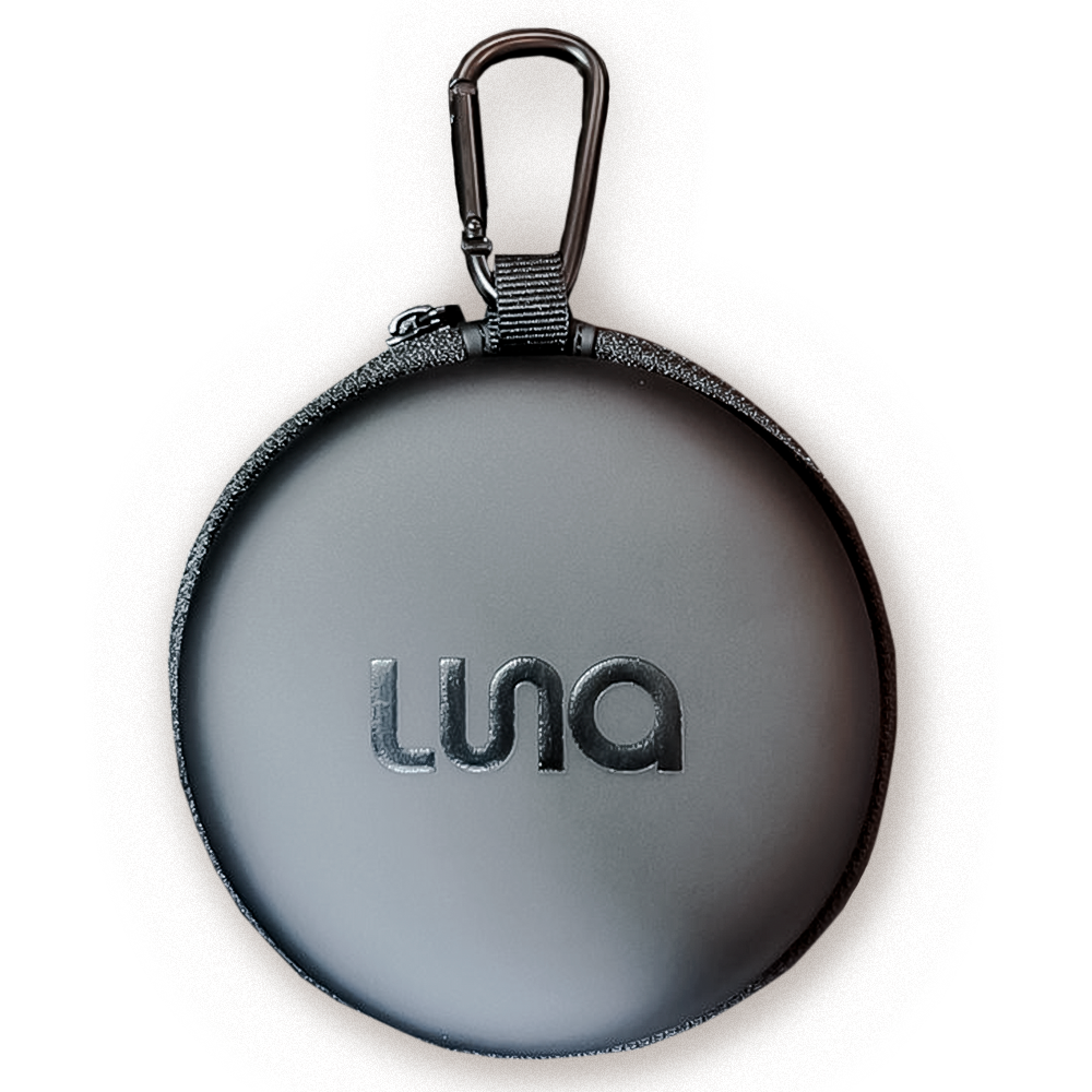 ESTUCHE PARA IN-EARS LUNA, SERIE  COSMOS, PARA DOBLE IN-EARS, COLOR NEGRO
