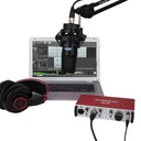 INTERFAZ DE AUDIO ALCTRON, DOBLE CANAL,  24 BITS/192 kHz, USB, COLOR ROJO