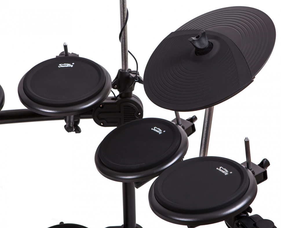 BATERIA ELECTRICA SOUNDKING, MULTIFUNCIONAL, 11 PIEZAS, PANTALLA LCD, EXTESION DE PADS, DOBLE ZONA DE GOLPE