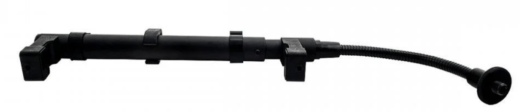 PEDESTAL DE MICROFONO ALCTRON, PARA AMPLIFICADOR O GABINETE DESDE 8 A 14 CM DE PROFUNDIDAD,  BRAZO CUELLO DE CISNE, ACERO INOXIDABLE, COLOR NEGRO