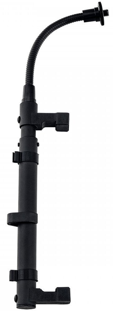 PEDESTAL DE MICROFONO ALCTRON, PARA AMPLIFICADOR O GABINETE DESDE 8 A 14 CM DE PROFUNDIDAD,  BRAZO CUELLO DE CISNE, ACERO INOXIDABLE, COLOR NEGRO
