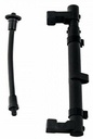 PEDESTAL DE MICROFONO ALCTRON, PARA AMPLIFICADOR O GABINETE DESDE 8 A 14 CM DE PROFUNDIDAD,  BRAZO CUELLO DE CISNE, ACERO INOXIDABLE, COLOR NEGRO