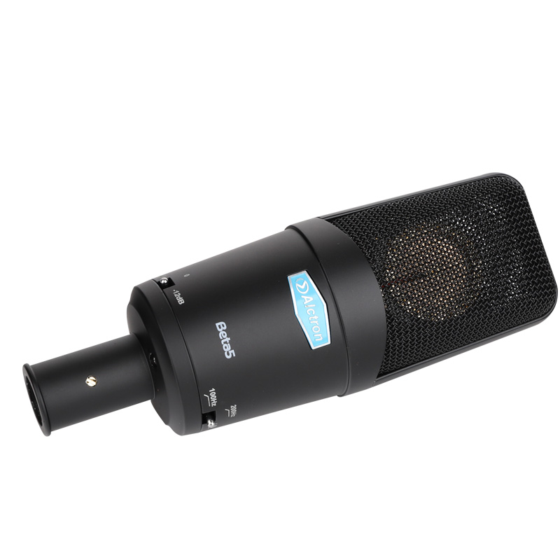 MICROFONO DE CONDENSADOR FET ALCTRON, DE GRAN DIAFRAMA 34MM, CON SOPORTE DE ORO, 20 Hz-20 kHz, CON CORTE DE BAJOS Y SENSIBILIDAD
