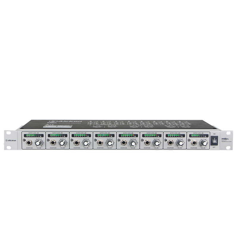 AMPLIFICADOR DE AURICULARES DE 8 CANALES ALCTRON, CARCASA DE ALUMNIO PARA RACK