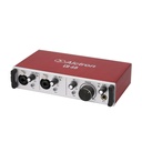INTERFAZ DE AUDIO ALCTRON, DOBLE CANAL,  20 Hz 20 kHz, 24 BITS/192 kHz, USB, COLOR ROJO
