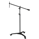 PEDESTAL DE ESTUDIO PARA MICROFONO ALCTRON, EXTRA ALTO, AJUSTABLE, CON RUEDAS Y FRENO