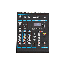 MEZCLADORA PASIVA SOUNDKING, (CONSOLA ANALOGA) 5 ENTRADAS (1 XLR/LINE) (4 PLUG MONO), 48V+, 5 SALIDAS (3 PLUG MONO) (2 XLR MAIN LR), RCA IN/OUT, USB REC/PLAY, BT, EFX, COMP.