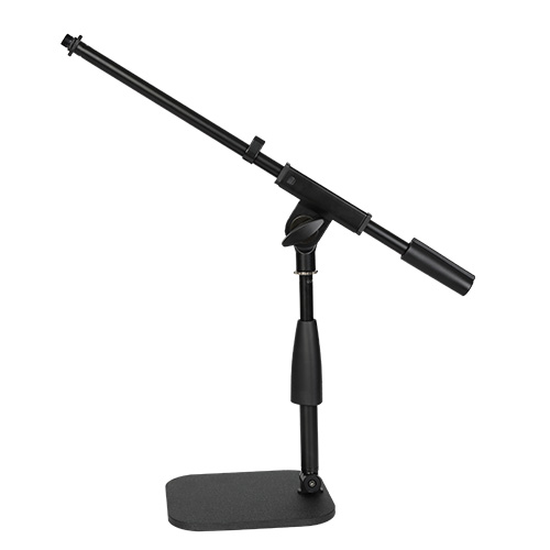 PEDESTAL PARA MICROFONO MINI, SOUNDKING, CON BRAZO Y BASE RECTANGULAR, COLOR NEGRO