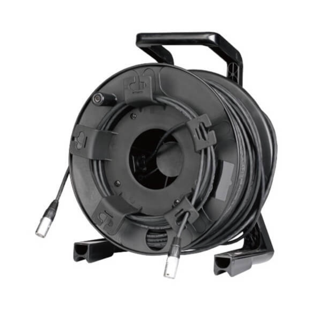 BOBINA DE CABLE CAT5e SOUNDKING, PORTATIL, BASE METALICA Y RODOS, CONECTOR NEUTRIK, 50MT