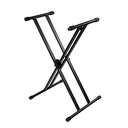 PEDESTAL PARA TECLADO SOUNDKING, ESTILO X, DOBLE BARRA, AJUSTABLE, COLOR NEGRO
