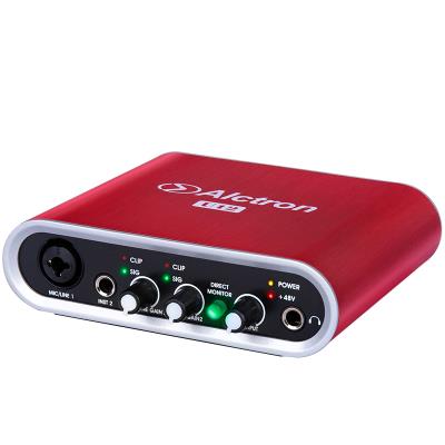 INTERFAZ DE AUDIO ALCTRON, 1 CANAL HIBRIDO, 1 CANAL TRS, 24 BITS/96 kHz, USB, COLOR ROJO
