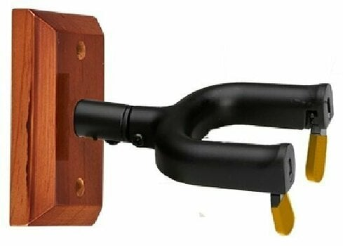 SOPORTE DE GUITARRA PARA PARED SOUNDKING, CON SISTEMA DE AUTO-AGARRE, CON BASE DE MADERA, COLOR NEGRO