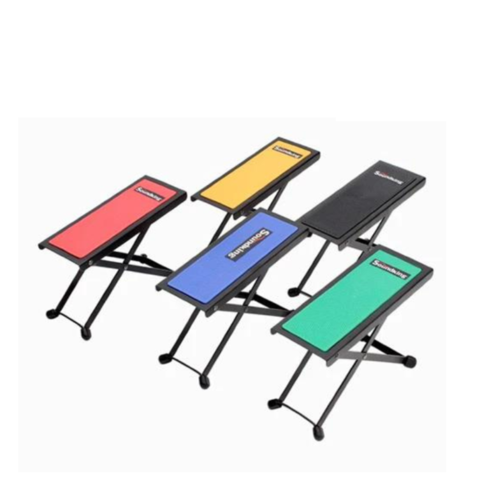 DESCANSA PIE PARA GUITARRISTA SOUNDKING, PLEGABLE, DE ACERO, COLOR AZUL