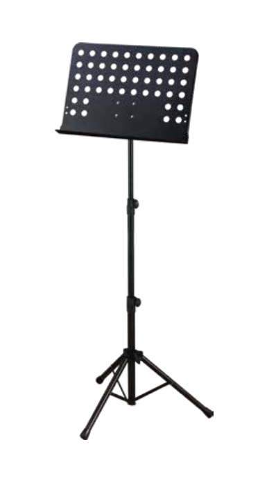 PEDESTAL PARA PARTITURAS (ATRIL) SOUNDKING, PANEL PERFORADO, EXTENSIBLE HASTA 1.34 M, COLOR NEGRO