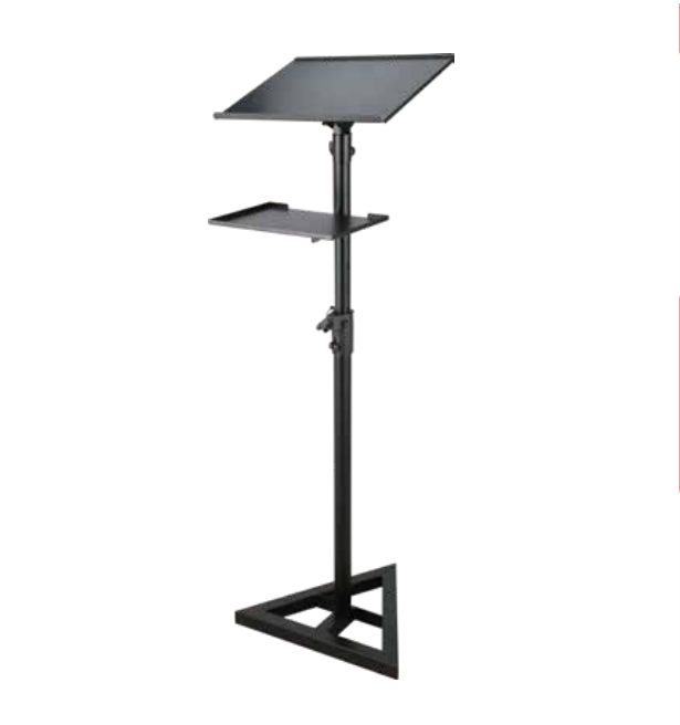 PEDESTAL PARA PARTITURAS (ATRIL) SOUNDKING, CON SOPORTE PARA INTERFAZ/LAPTOP, BANDEJA DE 30CM X 20CM, COLOR NEGRO