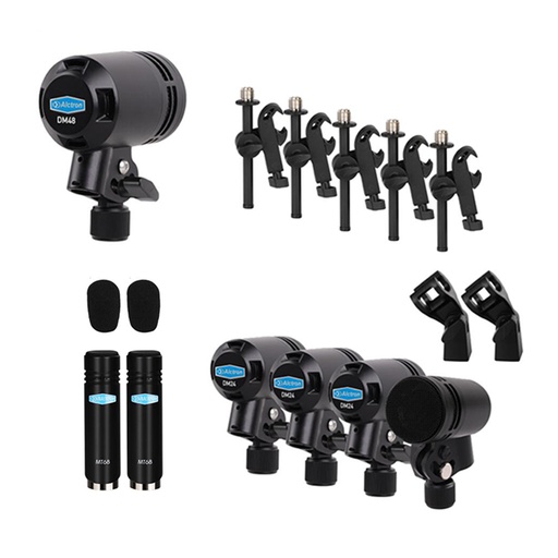 [T8900] SET DE 7 MICROFONOS ALCTRON, PARA BATERIA, INCLUYE CLIPS Y HARD CASE