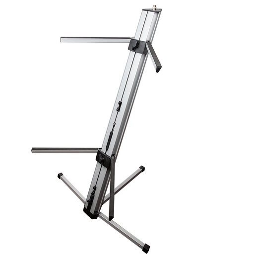 [KS100W] PEDESTAL PARA TECLADO ALCTRON, PARA DOBLE TECLADO, COLOR PLATEADO, ALUMBRE, TIPO Z