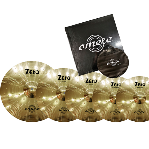 [ZEROSET] SET DE PLATILLOS OMETE, SERIE ZERO, MEDIDAS: 14 HIHATS,  16 CRASH, 18 CRASH, 20 RIDE, INCLUYE FUNDA