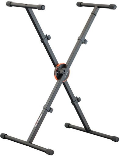 [SF507] PEDESTAL PARA TECLADO SOUNDKING, ESTILO X, CON GANCHOS EN LAS BARRAS, ELEGANTE Y ROBUSTO, AJUSTABLE, COLOR NEGRO