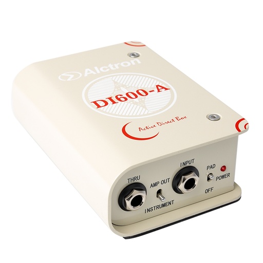 [DI600-A] CAJA DIRECTA ALCTRON, ACTIVA, COMPACTA ,1 CANAL, PARA ESCENARIO Y ESTUDIO, 10 Hz a 40 kH, ATENUADOR DE -20 dB
