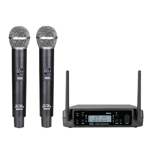 [W18R] SISTEMA DE MICRÓFONO INALAMBRICO DOBLE SOUNDKING, UHF, CARDIOIDE, IR SYNC